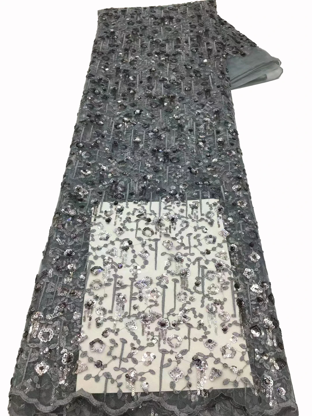 Новая Тюлевая кружевная ткань с блестками и алмазной вышивкой Африканское