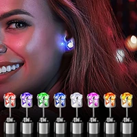 luxury vintage stud earrings for women led earrings glowing light up diamond crown ear drop stud stainless multi color for party