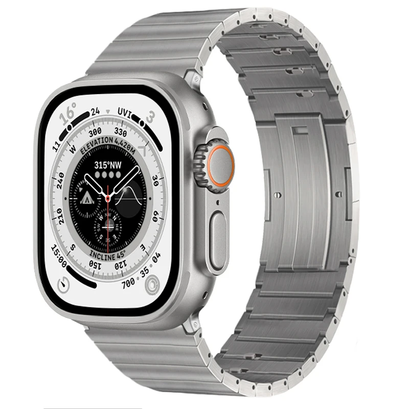 Titanium Alloy Luxury Strap for Apple Watch band 8 7 Ultra 49mm 41 45mm Link Bracelet iWatch Series 6 5 4 3 SE 38 40 42 44MM