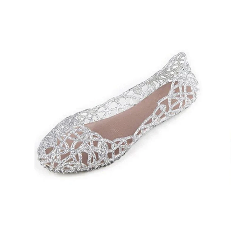 

Comemore New 2022 Summer Women Sandals Breathable Shoes Slip on Flats Crystal Jelly Sandals Female Flat Clear Beach Sandal Woman