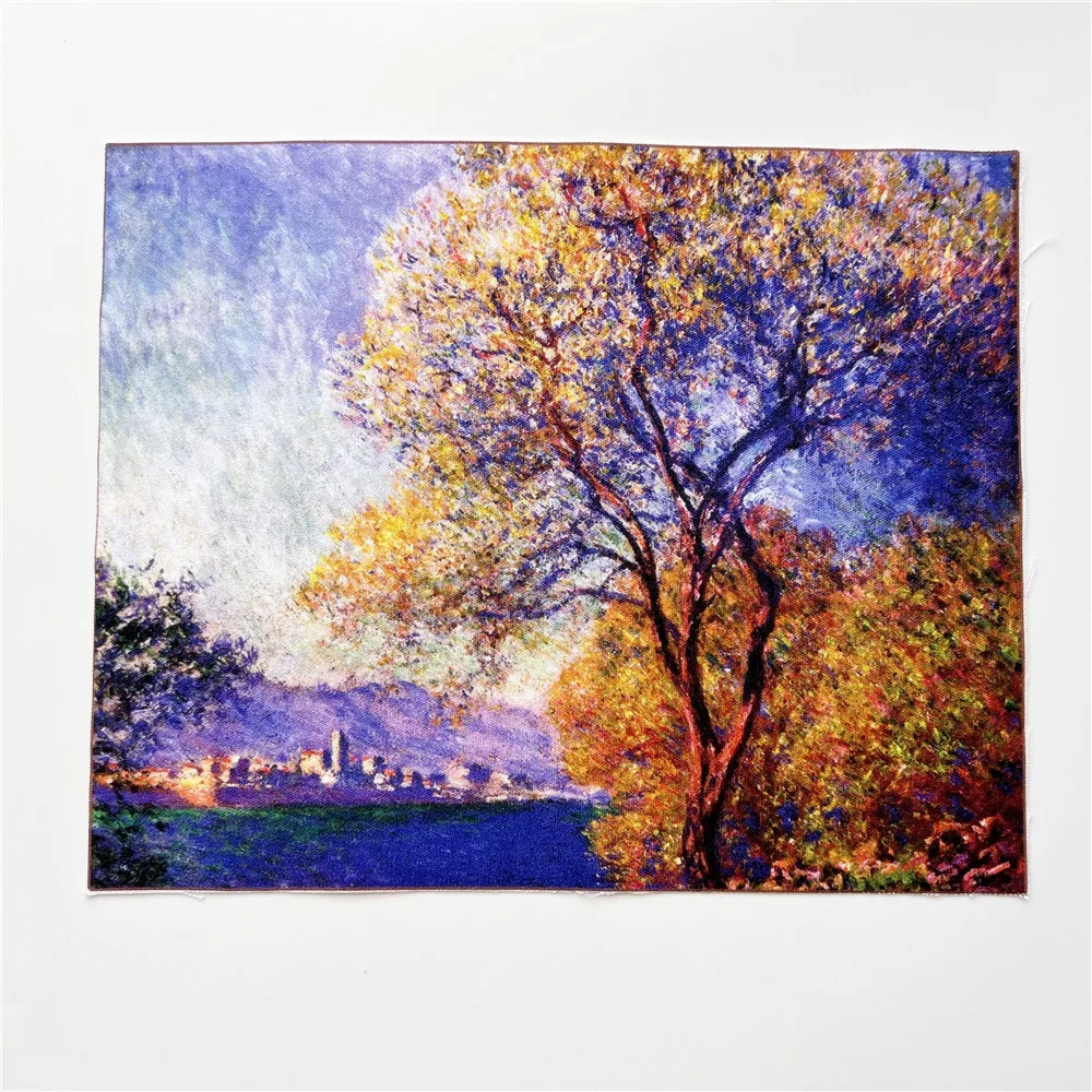 7 шт./лот 20X25 см знаменитая картина маслом водяные лилии хлопковая ткань Canva