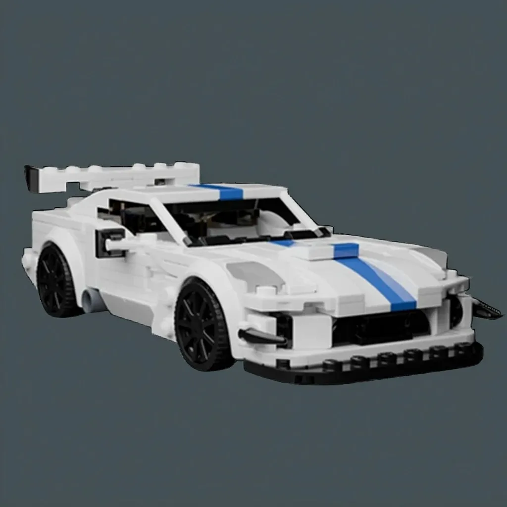Фото 364 детали MOC Конструктор Dodge Viper ACR Racing Series: Мега-миниатюрный набор для сборки, культовая модель, развивающая моторику, подарок для фанатов и любителей коллекционирования №1