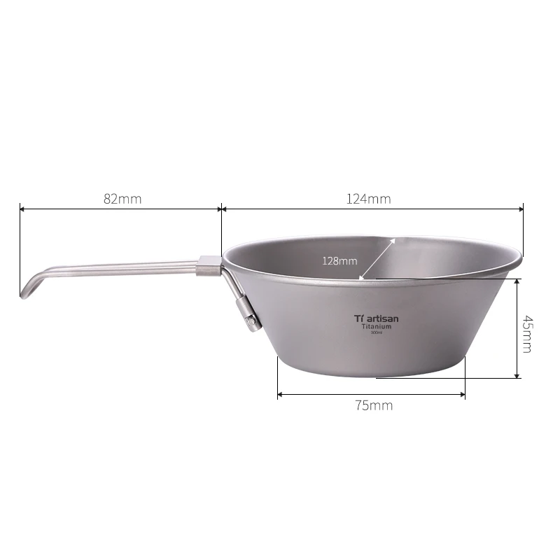 

Brand New Camping Bowls Pot Bowl 450ml With Spout 82mm 90mm Titanium Ultralight 124 * 75 * 45mm 138 * 96 * 51mm
