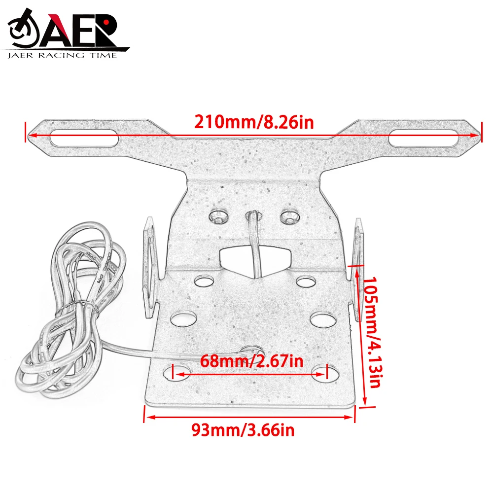 Кронштейн для номерного знака мотоцикла с подсветкой Suzuki Gixxer SF250 2019 2020 2021
