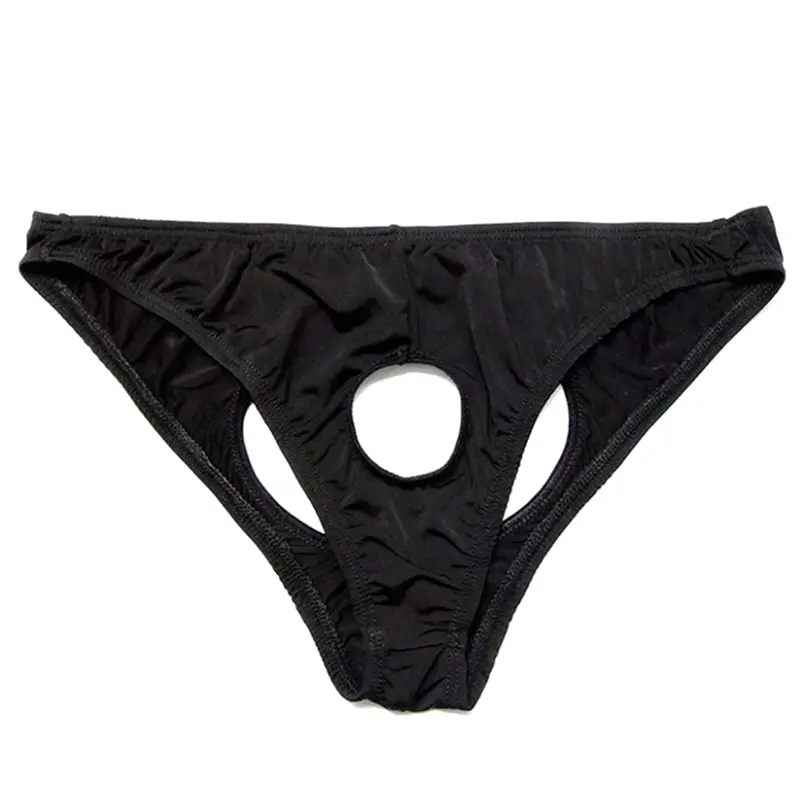 

Men Nylon Lingerie Sexy Underwear Open Butt Sissy Panties String Homme Bikini Briefs Gay Underwear O-Ring Crotchless Mens Thongs
