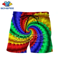 2022 summer new psychedelic swirl three dimensional graphic hawaii shorts men women harajuku fashion trend loose beach shorts