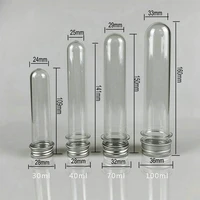 10pcs lab 304070100ml pet test tube bottle transparent cylindrical plastic refillable bottle for mask candy data line