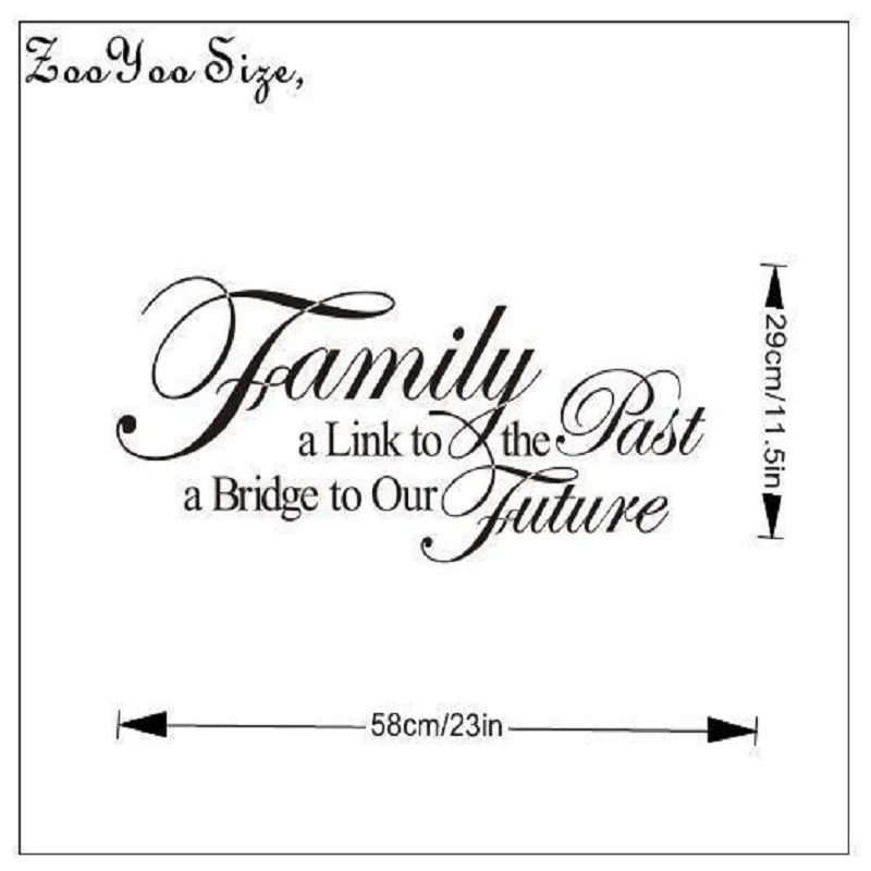 Модные наклейки Семейные буквы Декор комнаты черный виниловый настенный стикер