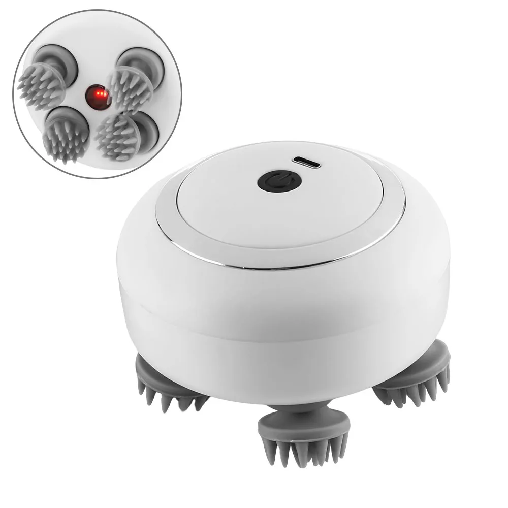 

Электрический массажер для головы, массажер для головы крассветильник с 4 массажными головками для разминания и 96 массажными контактами, массажер для расслабления кожи головы