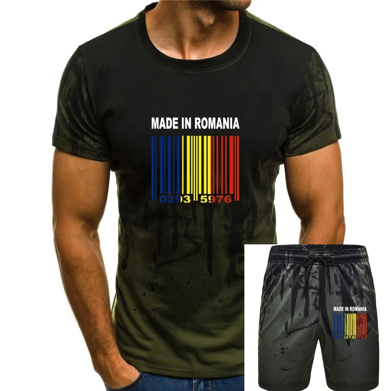 

MADE IN ROMANIA Romanian Bucharest Flag CUSTOM BARCODE NUMBERS T-shirt Y15