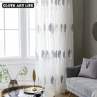 2022 Простые современные белые прозрачные Занавески s для гостиной тюлевые Оконные Занавески для спальни с вышитыми листьями вуаль занавески