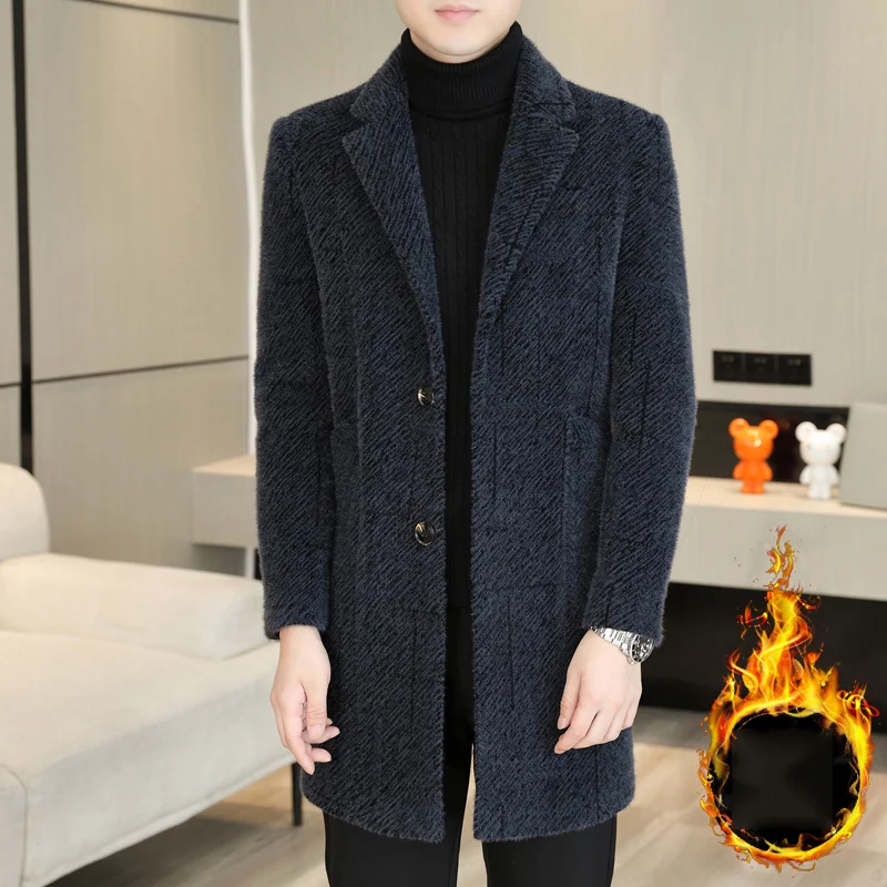 Осенняя мужская одежда пальто Мужское тренчкот шерстяное зимнее Мужская теплое