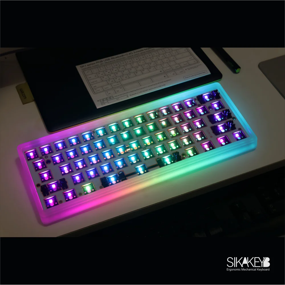 

SIKAKEYB SK1 Tabard 60% Wired Type C Small Compact Portable Design FULLY ASSEMBLED Translucent Base MECHANICAL KEYBOARD