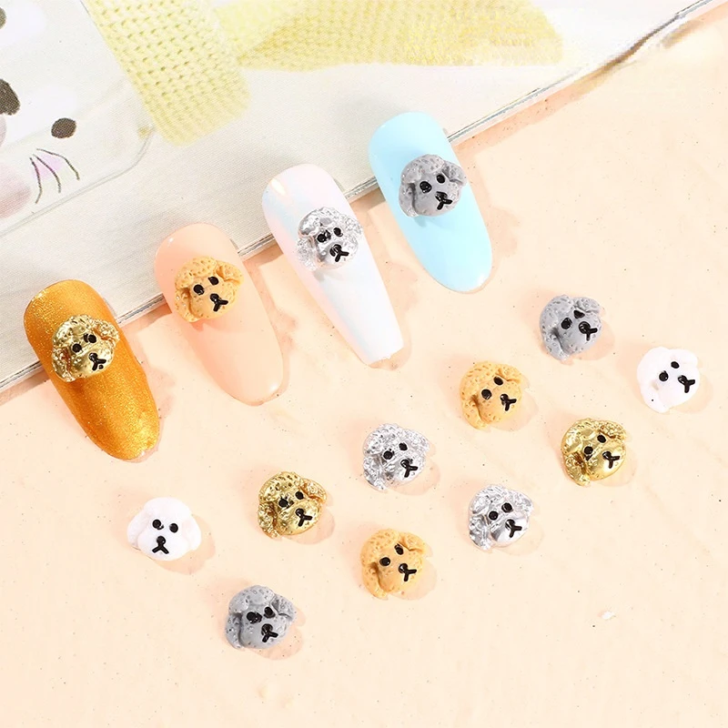 

Resin Cartoon Dog Nail Decorations Flat Back Cute Embossed Puppy 3D Three-dimensional Nail Art Decoration Accessory Tools