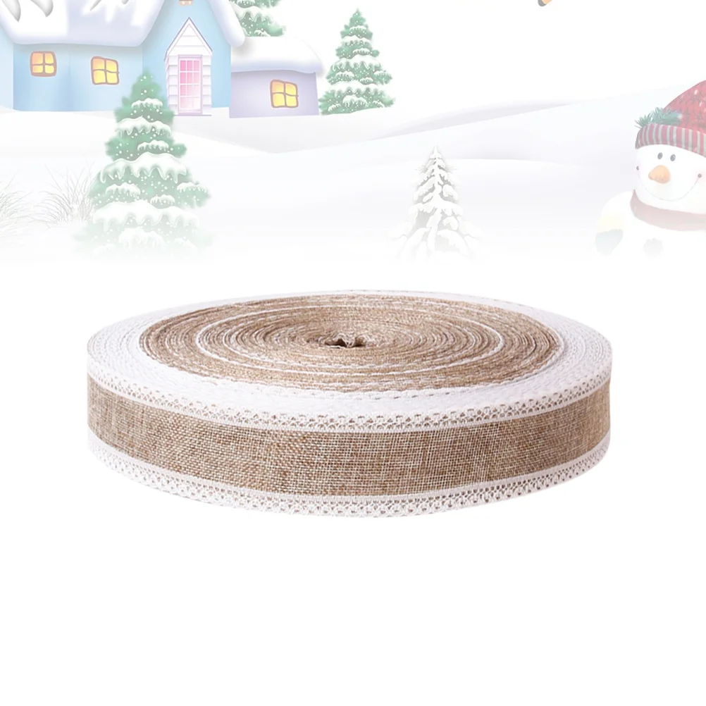

Ribbon Christmas Lace Burlap Decoration Roll Packing Wide Jute Ribbons Fabric Natural Imitation Linen Gift Tape Trims Party