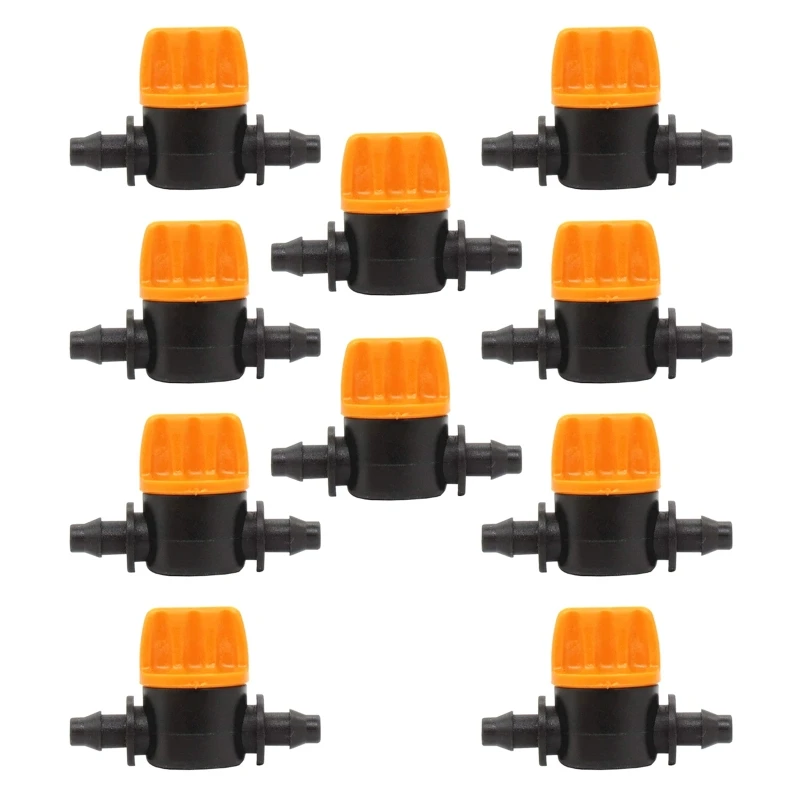 

Mini Drip Irrigation Switch Valve Gate Valves for 4/7MM Plastic Barbed Locking Valve Water Stop Connector for Garden 10pcs