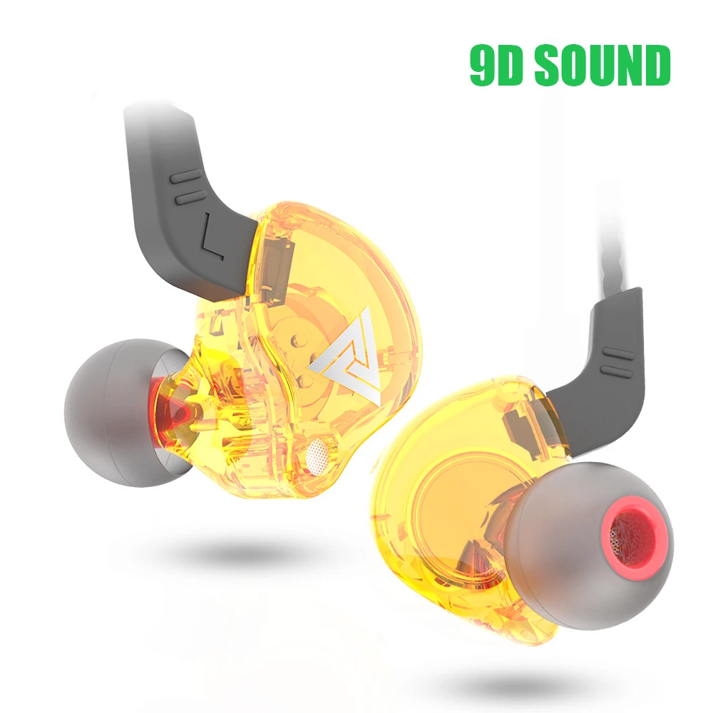 

New Wired Headphones Shock Sound Qkz Ak6 Sports Earphone In Ear Drive By Wire With Microphone Extra Bass Cellphone Headset