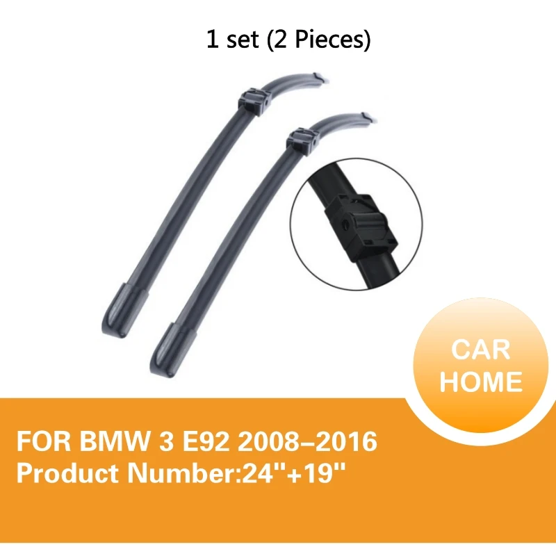 

Wiper Blade for BMW 3 E92 2008-2016 24''+19'' High Quality Natural Rubber Clean Front Windshield