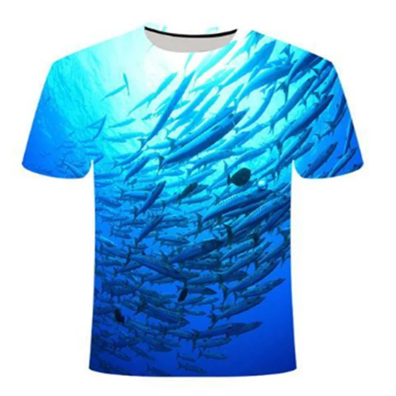 

New t-shirt 3D fish men's t-shirt funny tropical fisherman novelty tuna print carp anime hip-hop men's