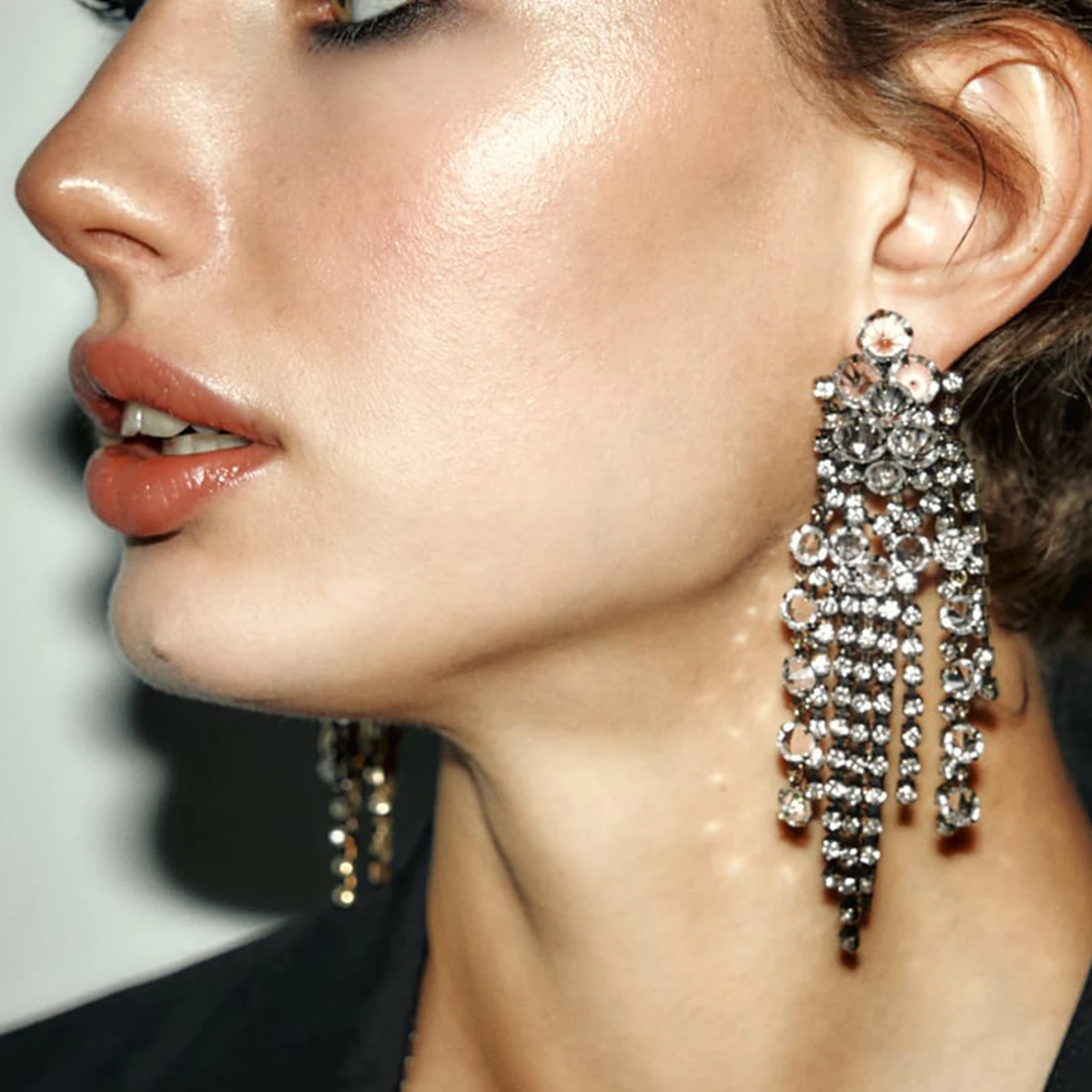 Прозрачные Серьги ZAA со стразами бриллиантовые серьги с кисточками для женщин