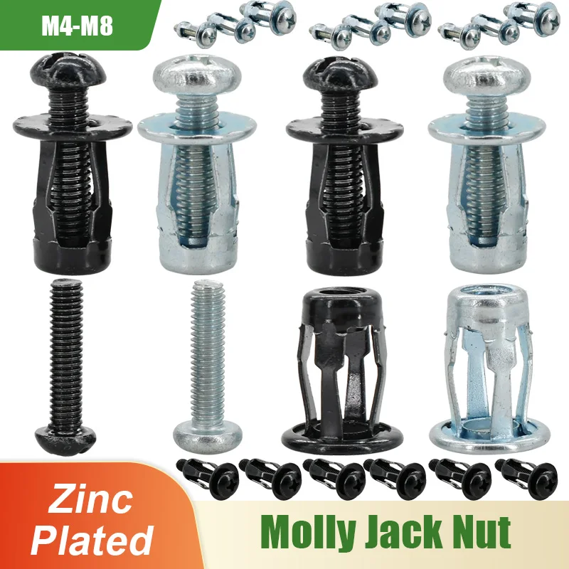 

M4 M5 M6 M8 Molly Jack Nut Screw Set Fasten Clamp Expansion Petal Shape Metal Rivet Nut Bolt Set Pop Nuts For Car License Plate