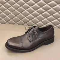 high quality handmade mens dress shoes genuine cow leather brogue business flats luxury brand fashion laces oxford shoes