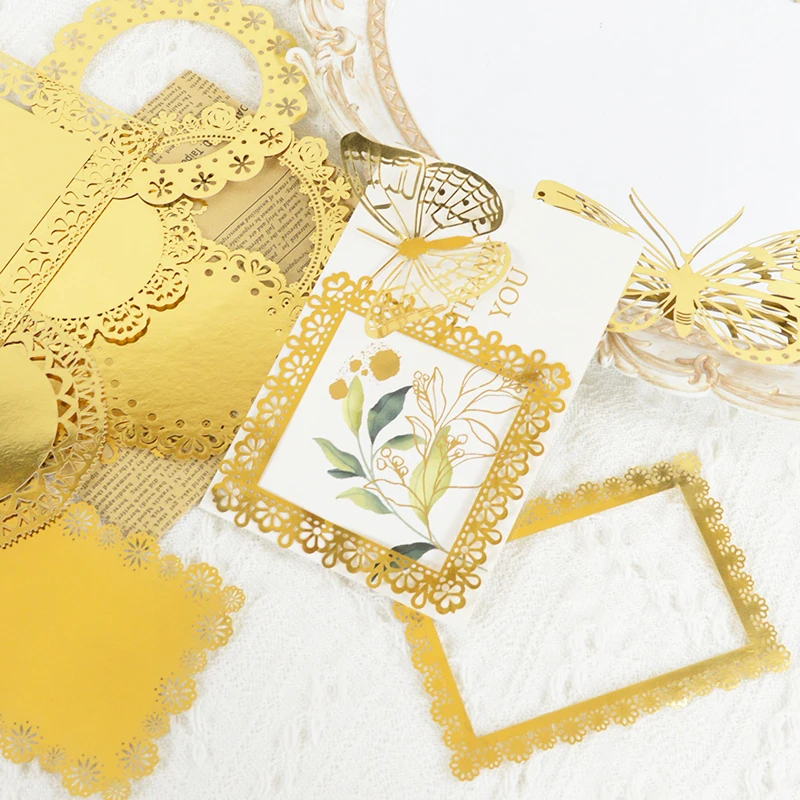 

10pcs Lace Material Paper Hollow Butterfly Flower Craft Paper Vintage Decor Collage Material Scrapbooking DIY Crafts Photo Album