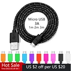 Нейлоновый плетеный кабель Micro USB, провод для быстрой зарядки, шнур для синхронизации данных для Samsung S7 Huawei Xiaomi iphone 11, кабели micro usb