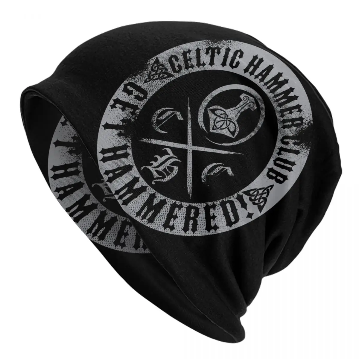 

Celtic Hammer Club Grunge Badge Logo Adult Knit Hat Men's Women's Keep warm winter knitted hat
