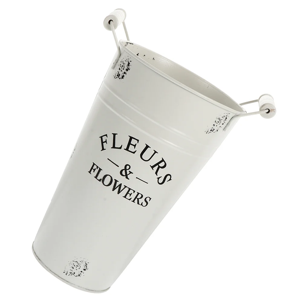 

Flower Bucket Galvanized Metal Buckets Vase Table Pot Iron Vases Centerpiece Flowers Cut Floral Wedding Centerpieces Tall Rustic
