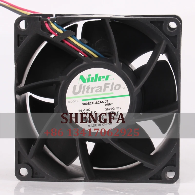 

NIDEC Case Fan V80E24BS2A5-07 80*80*38mm 24V 1.05A 8038 Server High Airflow Cooling Fan
