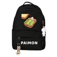 emergency food paimon backpack genshin impact school bag unisex bookbag for boys girls mochila