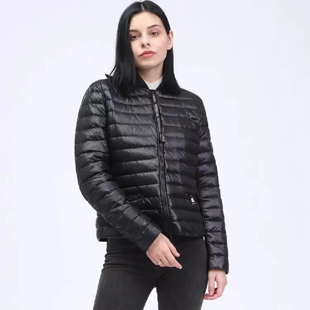 

traf 2023 woman down jacket PU coating casual women's flight lightweight down jacket y2k clothes New fashion high quality coat