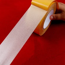 Fijación fuerte de cinta Base de tela de doble cara, malla translúcida impermeable, súper sin huellas, adhesivo de alfombra de alta viscosidad