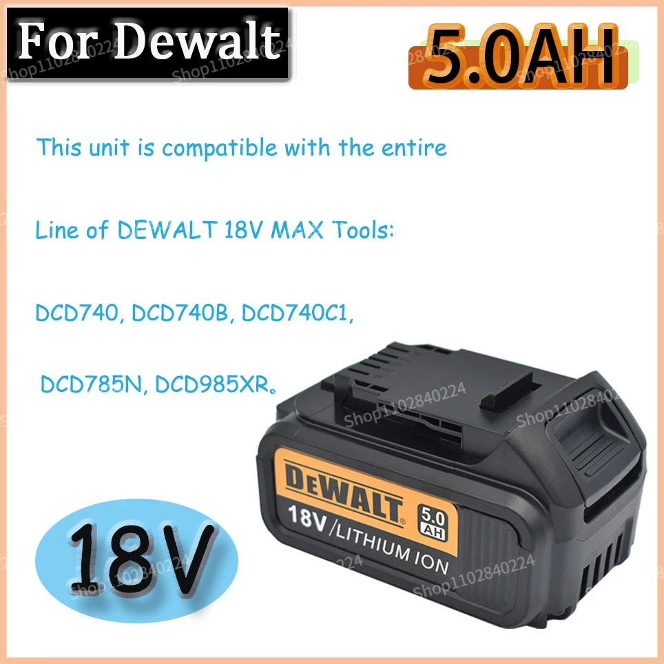 DeWalt 18V 5.0AH/5000mah rechargeable battery Tools Battery with LED Li-ion Replacement DCB205 DCB204-2 20V DCB206