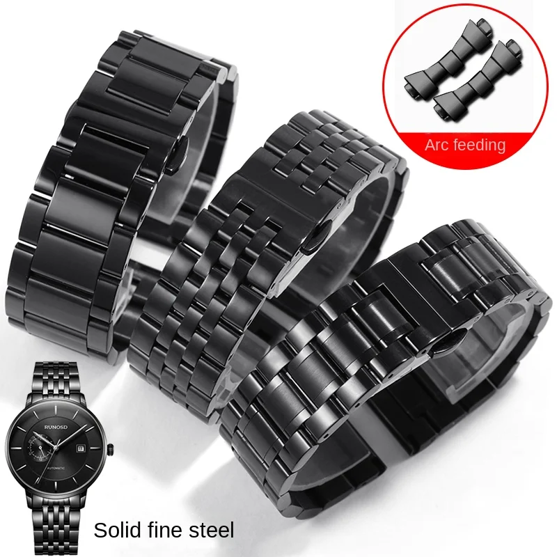 

General Brand Solid Stainless Steel Watch Strap 12/14/15/16/17/18/19/20/21/22/23/24mm Flat Interface Ceramic Watchband