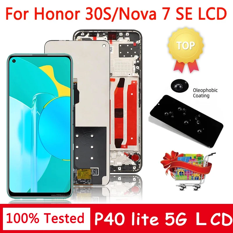 6 5 &quotnova 7 SE CDY-AN00 дисплей для Huawei P40 Lite 5G lcd Сенсорная панель экран дигитайзер Honor 30S