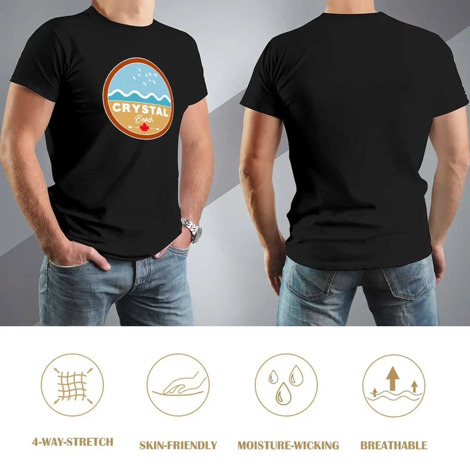 Crystal Beach Ontario Canada — футболка Retro Lake Wave футболки с короткими рукавами мужские