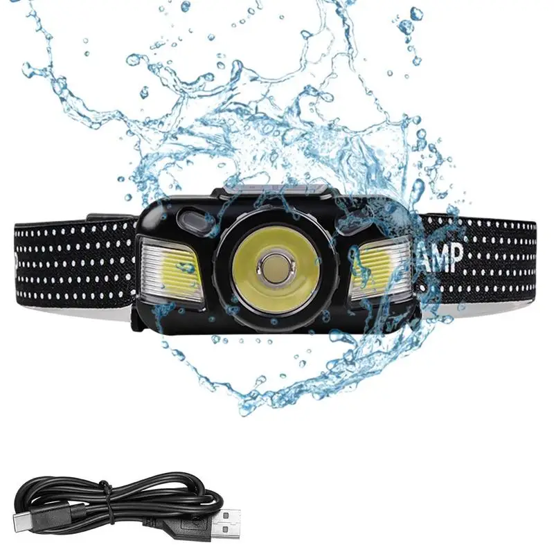 

Fishing Headlight Adjustable IPX4 Waterproof Flashlight For Head Elastic Webbing Headlight With Motion Sensor & 3 Modes For