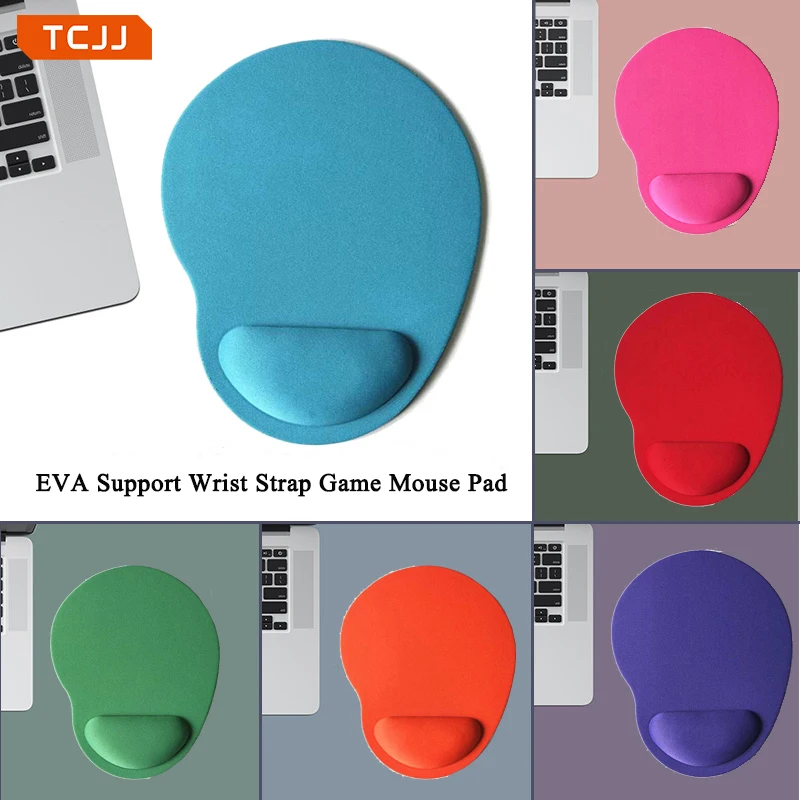 

TCJJ Support Wrist Strap Game Mouse Pad Solid Color Comfort Mouse Pad For PC Laptop Environmental Protection EVA Wrist Mice Mat