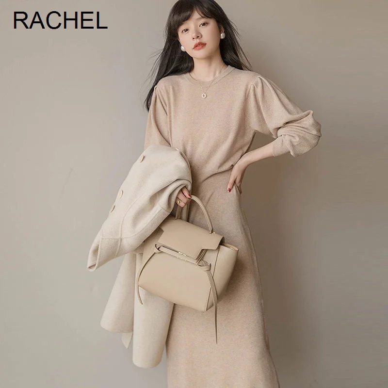 

Сочетается с пальто, вязаное платье для женщин, осень и зима, для взрослых женщин, как у женщин, легкое