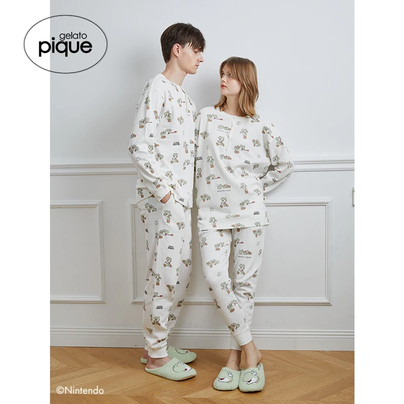 Home wear Gelato Pique Men Pajama  Cotton Couple Pajamas