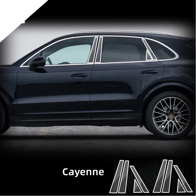 

For Porsche Cayenne 2018-2023 TPU Transparent Protect Film Exterior Windows BC Center Pillar Strip Car Stickers Car Accessories