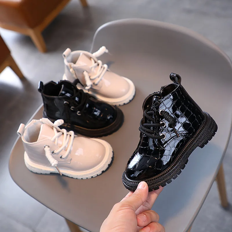 

Children Leather Short Boots For Boy Girls Casual Boots British Retro Kids Shoes Booties Spring New сапоги детские девочкам 4-6y