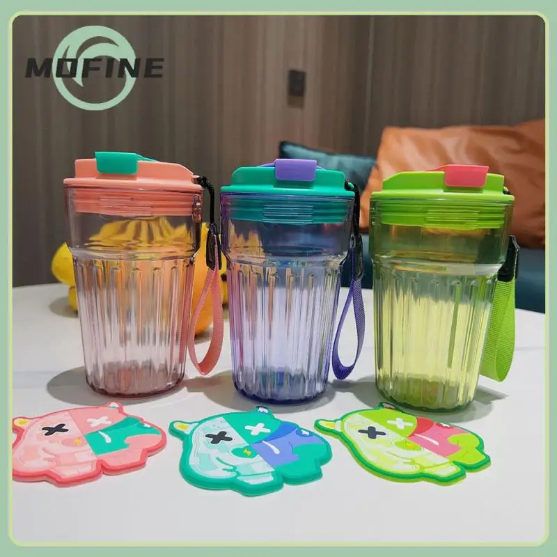 

Including Coaster Outdoor Kettle Food Grade Silicone Ring Direct Drink Cup Cover Plastic Cup Plastic Coffee Cup Water Cup