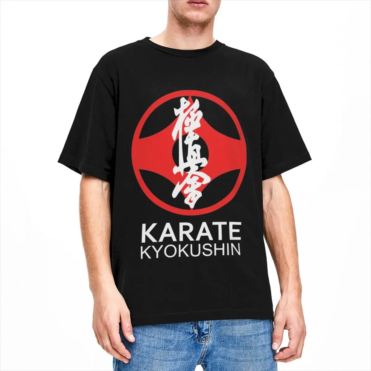 

Футболка Kyokushin с символом карате и Kanji, аксессуары для мужчин и женщин, модные футболки из чистого хлопка с круглым вырезом и коротким рукавом, топы большого размера
