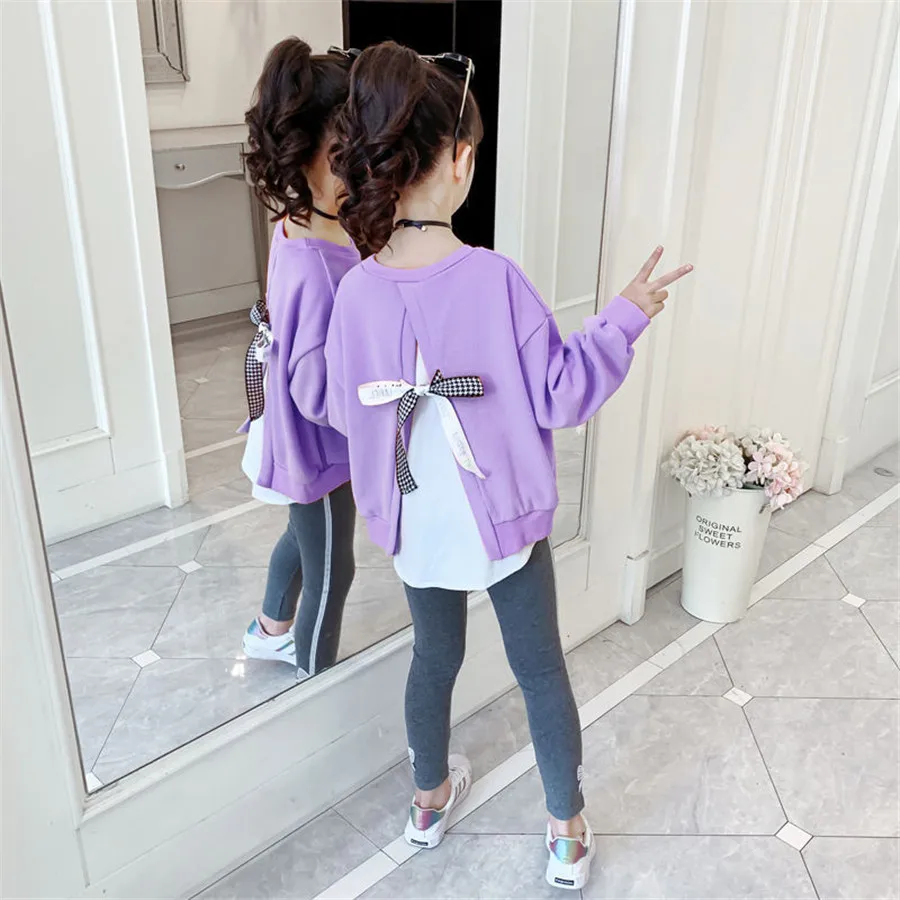 2020 new autumn Children girls clothing sets tracksuit 2PCS sport suit cartoon t-shirt+pants kids clothes sets