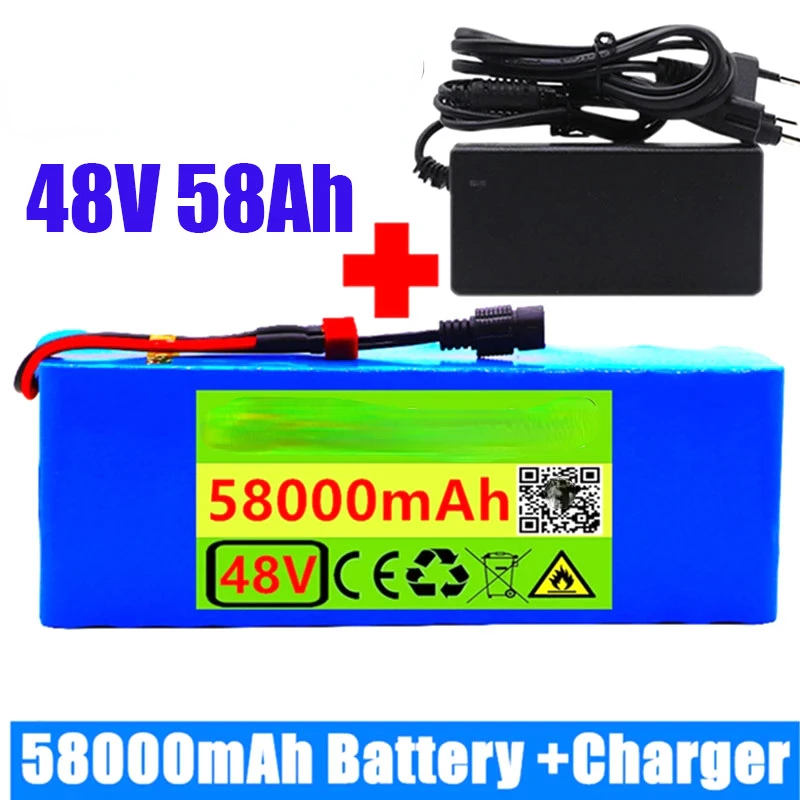 

48 в электрический велосипед 18650 1000 Вт 13S3P 58000 мАч Li-Ion 54,6 в Электрический Скутер Аккумулятор подходит BMS + зарядное устройство