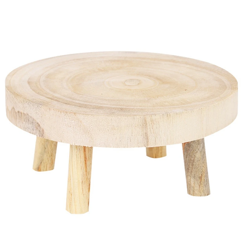 

Rustic Decorative Round Wood Pedestal Plant Pot Riser Plant Stand Potted Plant Shelf For Indoor Outdoor Home Decor