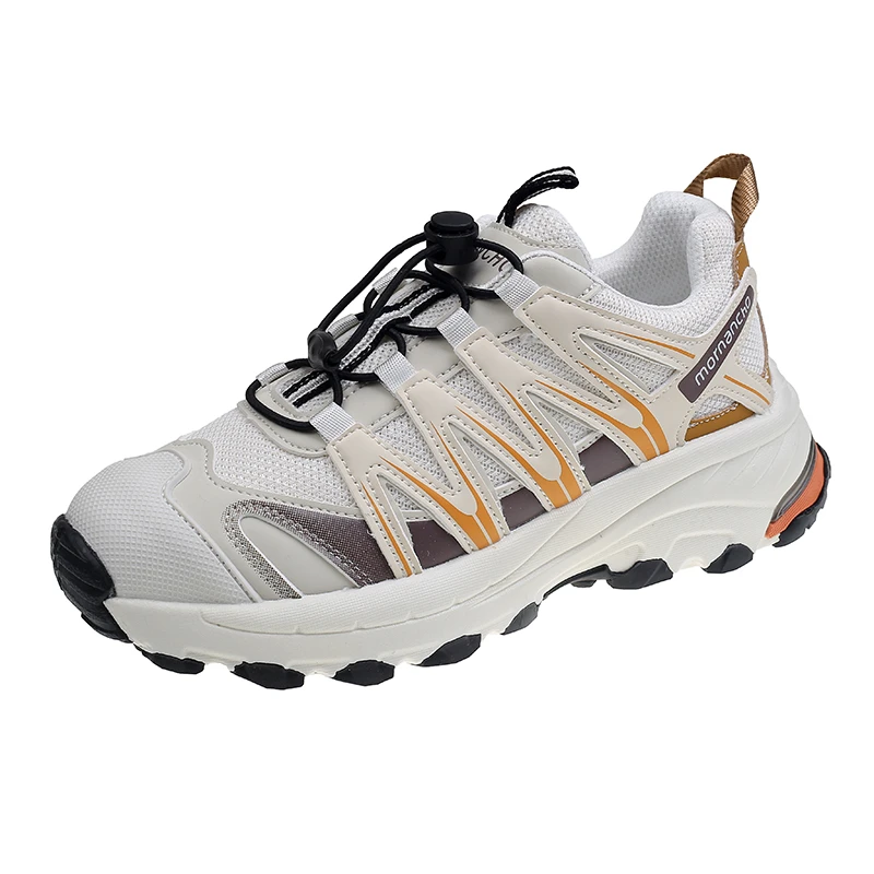 Sports Casual Shoes Women 2023 New Breathable Thick Soled Outdoor Hiking Jogging Lace-up Match Color Women Shoes Leather